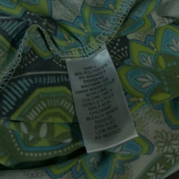 London Times Womens Geometric Floral MedallionPrint Shift Dress Green Teal Sz 10 - Picture 8 of 9